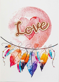 S003 Открытка ручной работы 10х15 см - Любовь на веки