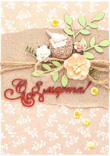 М288 Открытка ручной работы 10х15 см - Весенняя Иволга