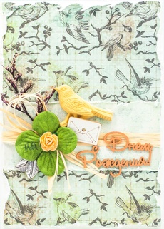 М357 Открытка ручной работы 10х15 см - Птичьи трели