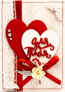 М364 Открытка ручной работы 10х15 см - Сердце любимой