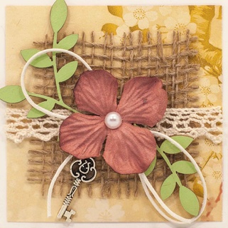 Т051 Открытка ручной работы 8х8 см (Букетная) - Габриэль