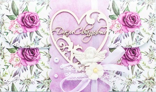 К407 Подарочный конверт ручной работы - Свадебный день