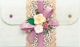 К411 Подарочный конверт ручной работы - Букет из роз