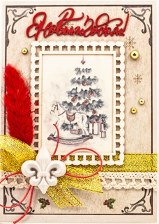 М360 Открытка ручной работы 10х15 см - Рождественская Елка