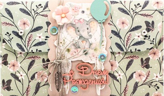 К416 Подарочный конверт ручной работы - Слоник