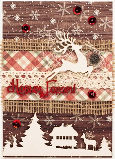 М398 Открытка ручной работы 10х15 см - Новогоднее волшебство