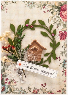 М424 Открытка ручной работы 10х15 см - Летний вечер