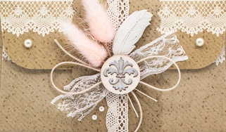 К470 Подарочный конверт ручной работы - Эко букет