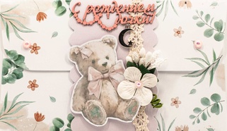 К481 Подарочный конверт ручной работы - Бусинка