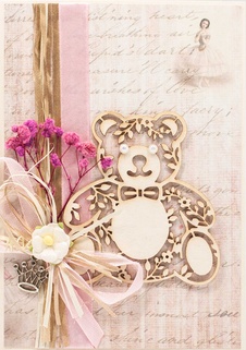 М458 Открытка ручной работы 10х15 см - Барни -