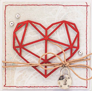 Т065 Открытка ручной работы 8х8 см (Букетная) - Геометрия любви