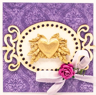 Т074 Открытка ручной работы 8х8 см (Букетная) - Симфония любви